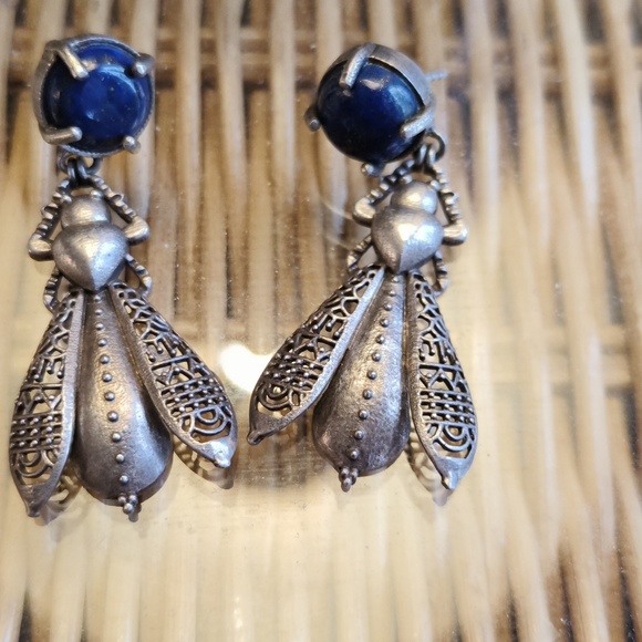 Lapis Lazuli Intricate Bug Earrings 🦗🪲🐞🐛 - Picture 5 of 6